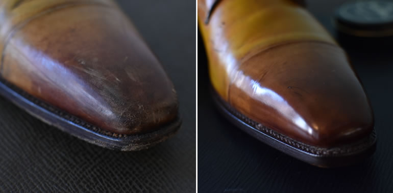 leather shoe shine carpet